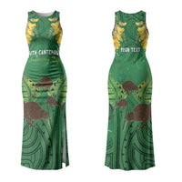 Personalised South Canterbury Anniversary Day Couples Matching Tank Maxi Dress and Hawaiian Shirt Kiwi Kowhai Silver Fern Maori Pattern LT22 - Polynesian Pride