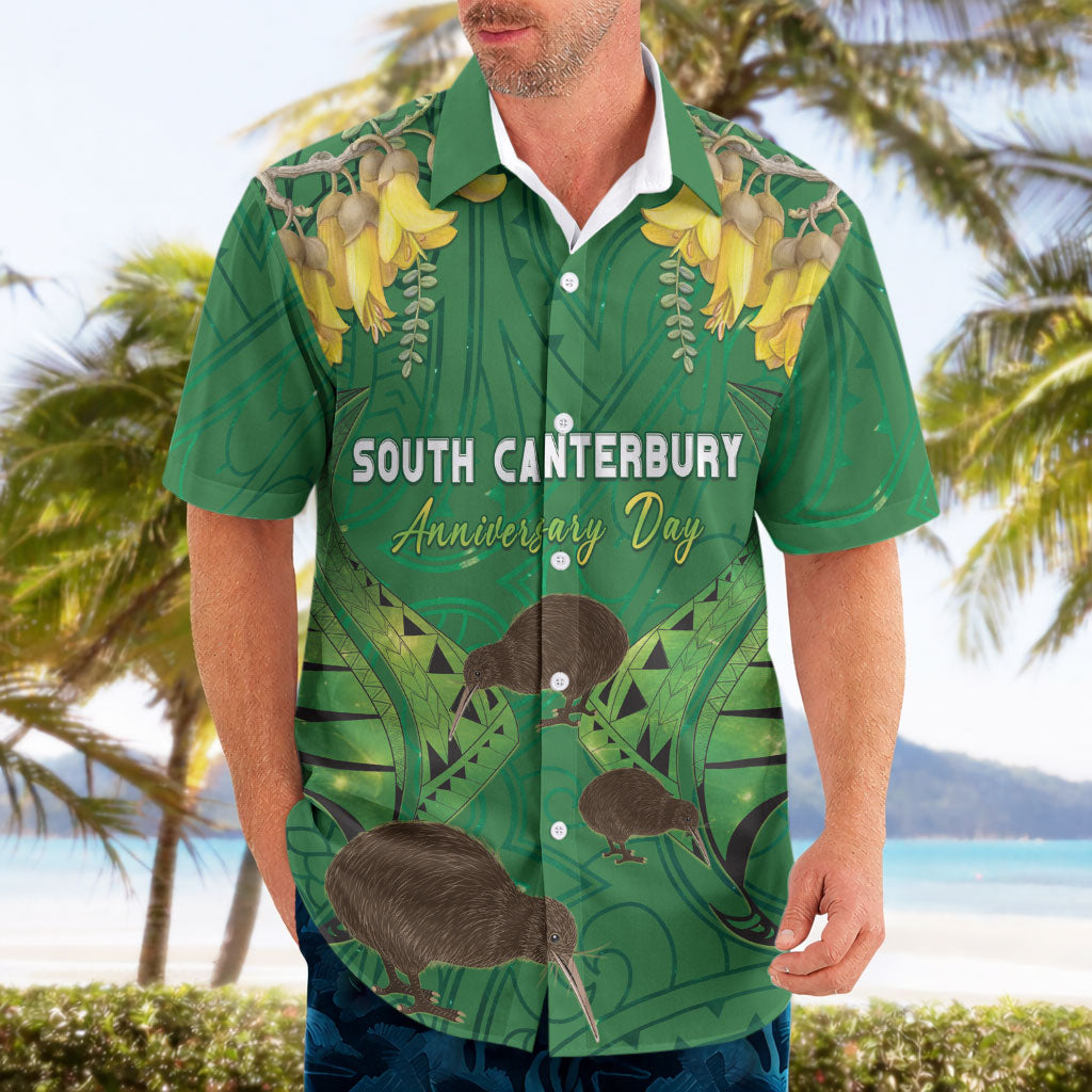 Personalised South Canterbury Anniversary Day Hawaiian Shirt Kiwi Kowhai Silver Fern Maori Pattern LT22 - Polynesian Pride