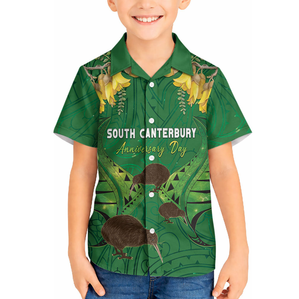 Personalised South Canterbury Anniversary Day Hawaiian Shirt Kiwi Kowhai Silver Fern Maori Pattern LT22 - Polynesian Pride