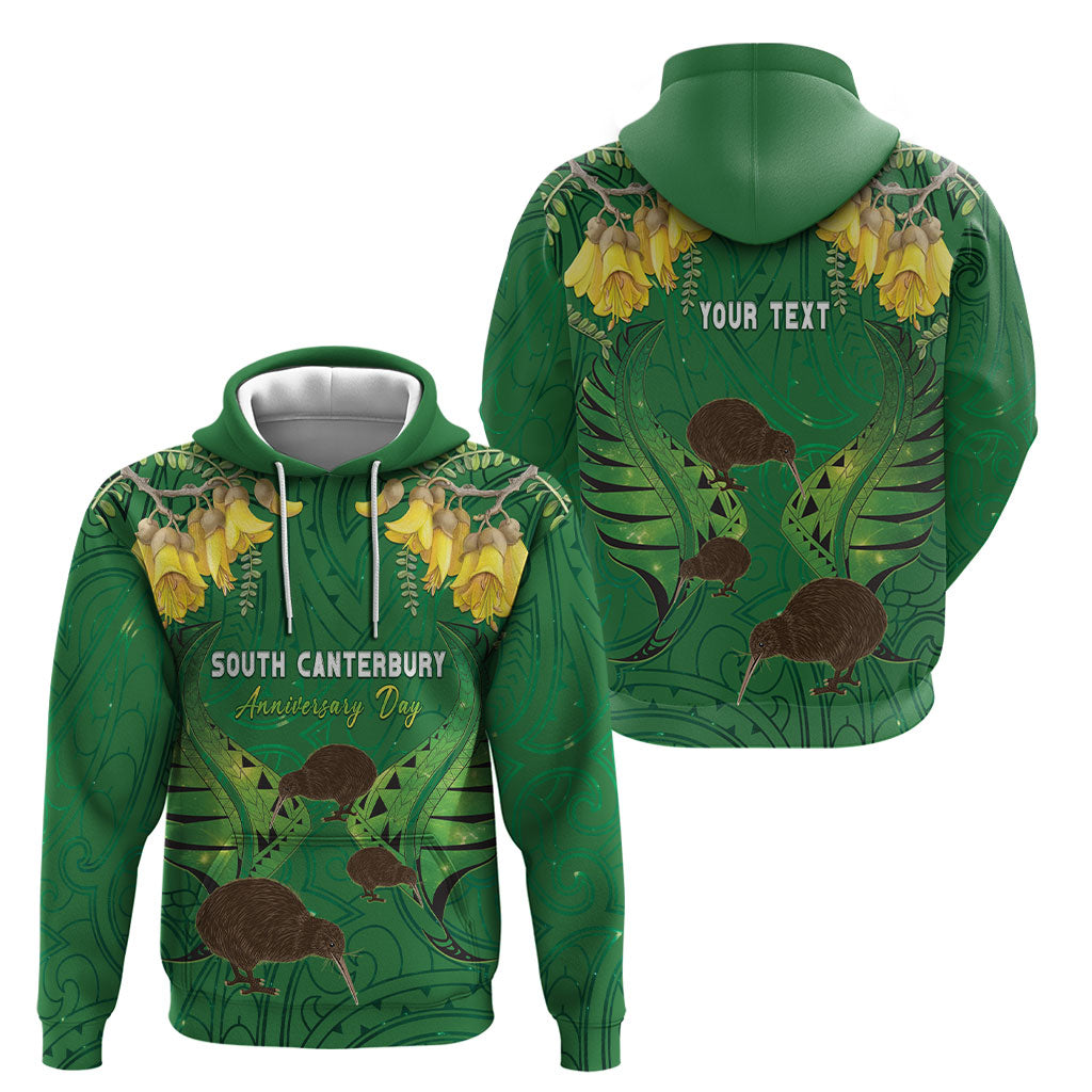 Personalised South Canterbury Anniversary Day Hoodie Kiwi Kowhai Silver Fern Maori Pattern LT22 - Polynesian Pride