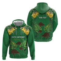 Personalised South Canterbury Anniversary Day Hoodie Kiwi Kowhai Silver Fern Maori Pattern LT22 - Polynesian Pride