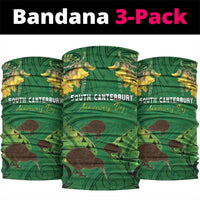 South Canterbury Anniversary Day Neck Gaiter Kiwi Kowhai Silver Fern Maori Pattern LT22 package One Size: 25*50cm Green - Polynesian Pride