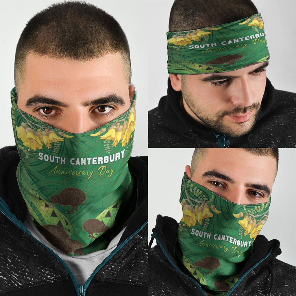 South Canterbury Anniversary Day Neck Gaiter Kiwi Kowhai Silver Fern Maori Pattern LT22 - Polynesian Pride