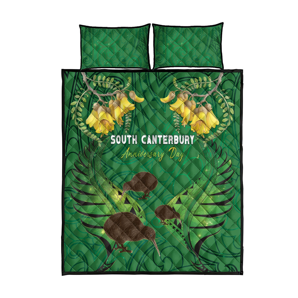 South Canterbury Anniversary Day Quilt Bed Set Kiwi Kowhai Silver Fern Maori Pattern LT22 - Polynesian Pride