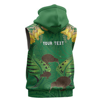 Personalised South Canterbury Anniversary Day Sleeveless Hoodie Kiwi Kowhai Silver Fern Maori Pattern LT22 - Polynesian Pride