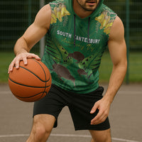 Personalised South Canterbury Anniversary Day Sleeveless Hoodie Kiwi Kowhai Silver Fern Maori Pattern LT22 - Polynesian Pride