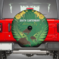 South Canterbury Anniversary Day Spare Tire Cover Kiwi Kowhai Silver Fern Maori Pattern LT22 - Polynesian Pride