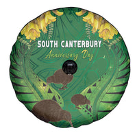 South Canterbury Anniversary Day Spare Tire Cover Kiwi Kowhai Silver Fern Maori Pattern LT22 - Polynesian Pride
