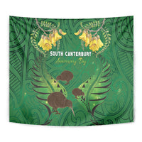 South Canterbury Anniversary Day Tapestry Kiwi Kowhai Silver Fern Maori Pattern LT22 - Polynesian Pride