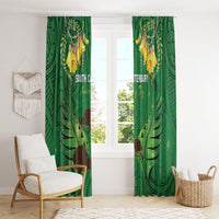 South Canterbury Anniversary Day Window Curtain Kiwi Kowhai Silver Fern Maori Pattern LT22 - Polynesian Pride