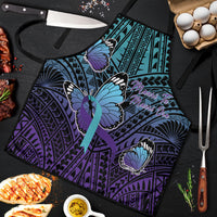 New Zealand Suicide Prevention Month Apron Maori Mauri Tu Mauri Ora Polynesian Pattern LT22 Teal - Polynesian Pride