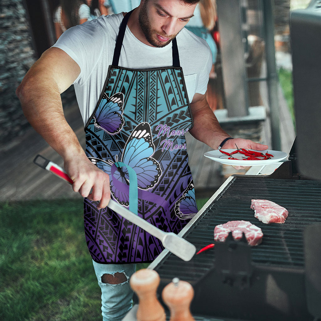 New Zealand Suicide Prevention Month Apron Maori Mauri Tu Mauri Ora Polynesian Pattern LT22 - Polynesian Pride