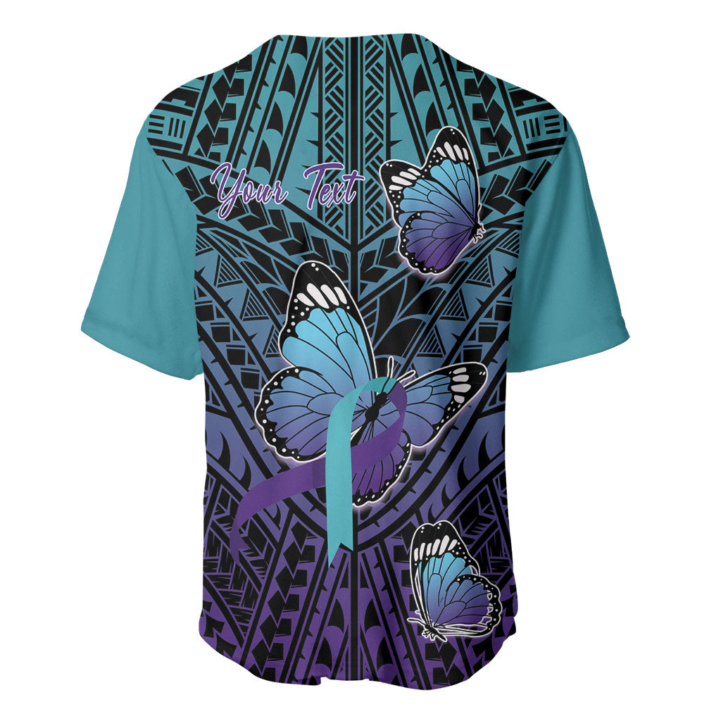 Personalised New Zealand Suicide Prevention Month Baseball Jersey Maori Mauri Tu Mauri Ora Polynesian Pattern LT22 - Polynesian Pride