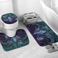 New Zealand Suicide Prevention Month Bathroom Set Maori Mauri Tu Mauri Ora Polynesian Pattern LT22 Mat Set Only (3 pcs) One Size Teal - Polynesian Pride
