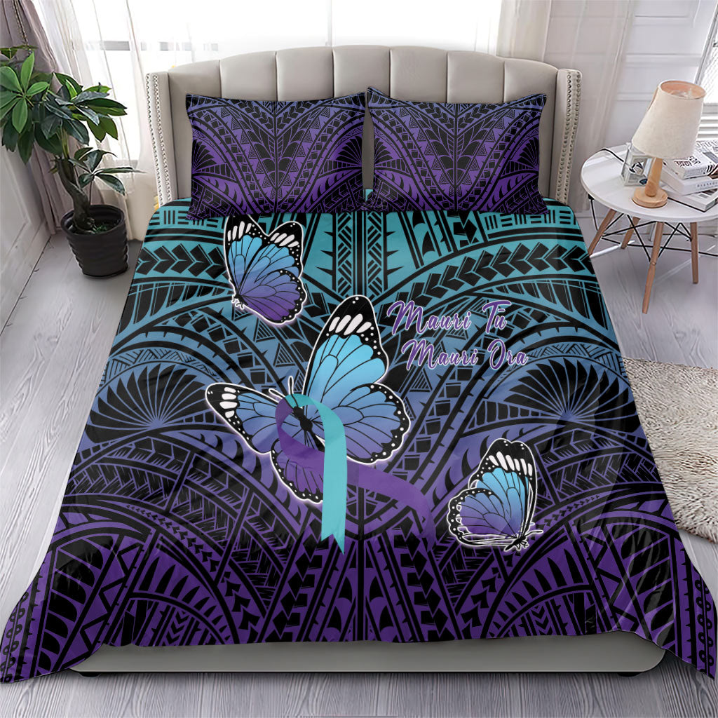 New Zealand Suicide Prevention Month Bedding Set Maori Mauri Tu Mauri Ora Polynesian Pattern LT22 - Polynesian Pride