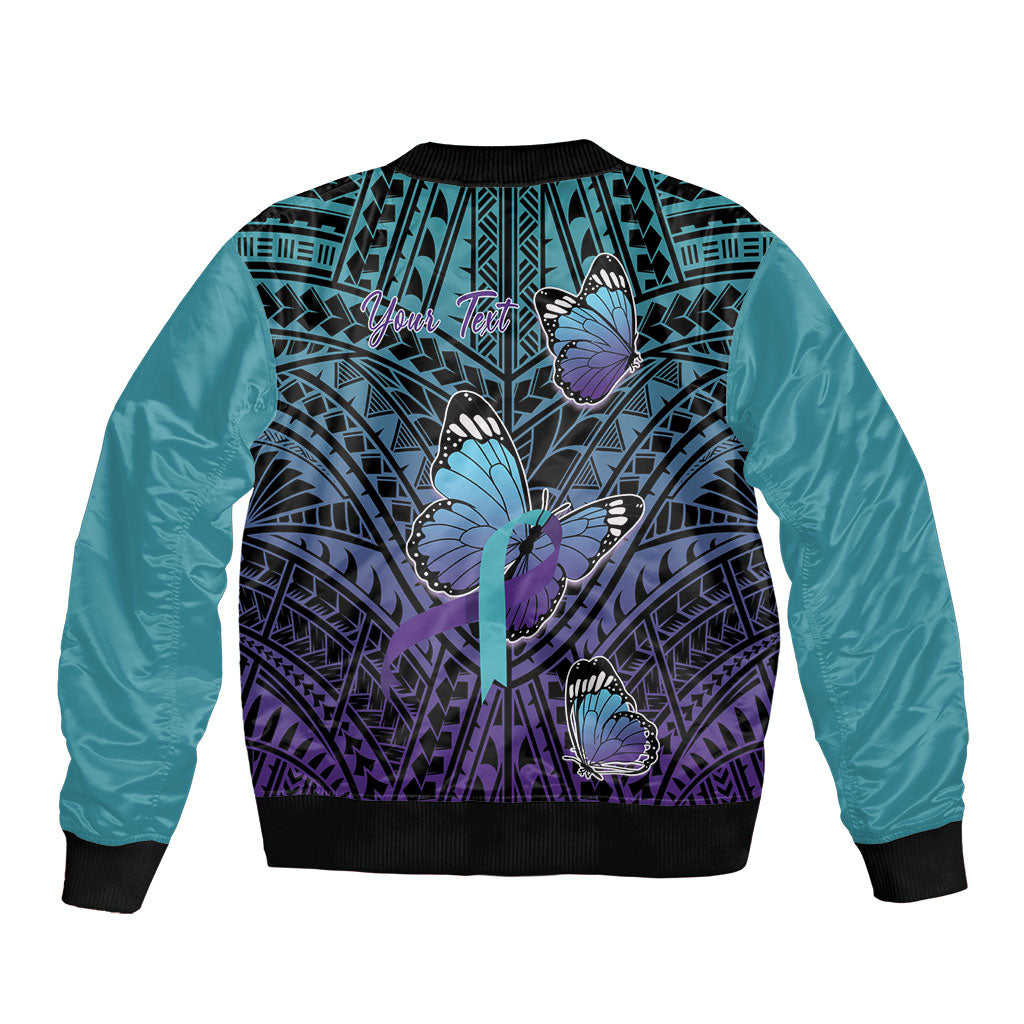 Personalised New Zealand Suicide Prevention Month Bomber Jacket Maori Mauri Tu Mauri Ora Polynesian Pattern LT22 - Polynesian Pride
