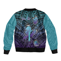 Personalised New Zealand Suicide Prevention Month Bomber Jacket Maori Mauri Tu Mauri Ora Polynesian Pattern LT22 - Polynesian Pride