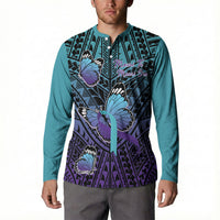 Personalised New Zealand Suicide Prevention Month Button Sweatshirt Maori Mauri Tu Mauri Ora Polynesian Pattern LT22 - Polynesian Pride