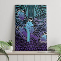 New Zealand Suicide Prevention Month Canvas Wall Art Maori Mauri Tu Mauri Ora Polynesian Pattern LT22 - Polynesian Pride