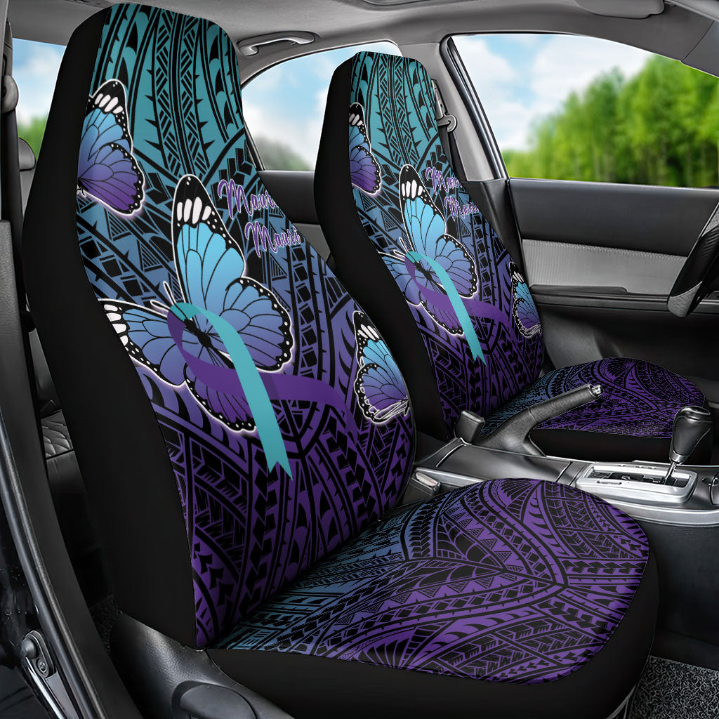 New Zealand Suicide Prevention Month Car Seat Cover Maori Mauri Tu Mauri Ora Polynesian Pattern LT22 - Polynesian Pride