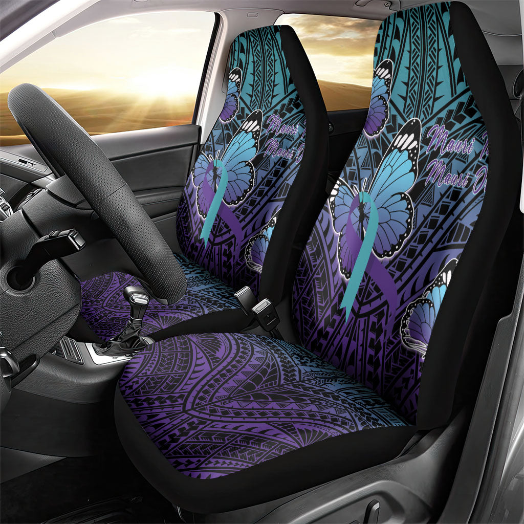 New Zealand Suicide Prevention Month Car Seat Cover Maori Mauri Tu Mauri Ora Polynesian Pattern LT22 - Polynesian Pride
