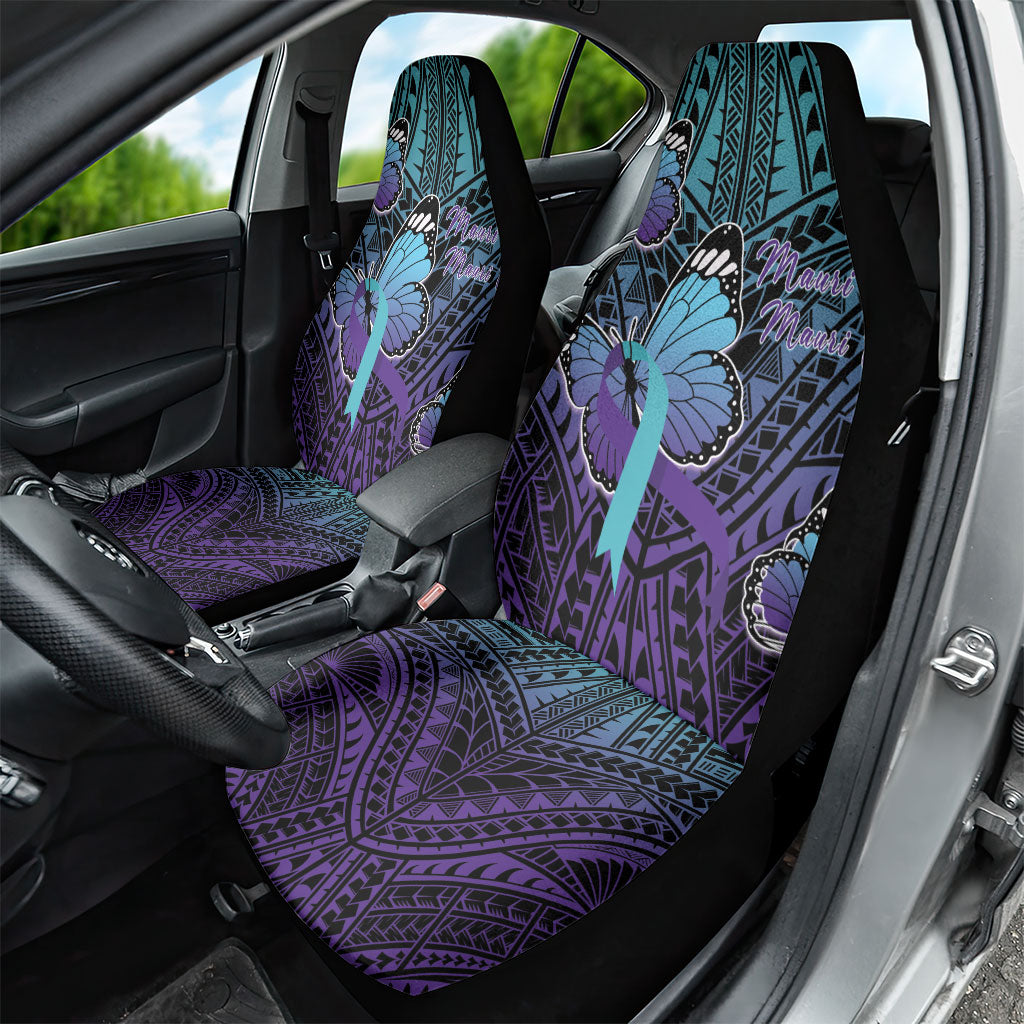 New Zealand Suicide Prevention Month Car Seat Cover Maori Mauri Tu Mauri Ora Polynesian Pattern LT22 - Polynesian Pride
