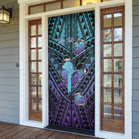 Personalised New Zealand Suicide Prevention Month Door Cover Maori Mauri Tu Mauri Ora Polynesian Pattern LT22 - Polynesian Pride