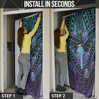 Personalised New Zealand Suicide Prevention Month Door Cover Maori Mauri Tu Mauri Ora Polynesian Pattern LT22 - Polynesian Pride