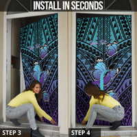 Personalised New Zealand Suicide Prevention Month Door Cover Maori Mauri Tu Mauri Ora Polynesian Pattern LT22 - Polynesian Pride