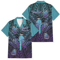 Personalised New Zealand Suicide Prevention Month Family Matching Long Sleeve Bodycon Dress and Hawaiian Shirt Maori Mauri Tu Mauri Ora Polynesian Pattern LT22 Dad's Shirt - Short Sleeve Teal - Polynesian Pride