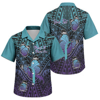 Personalised New Zealand Suicide Prevention Month Family Matching Long Sleeve Bodycon Dress and Hawaiian Shirt Maori Mauri Tu Mauri Ora Polynesian Pattern LT22 Son's Shirt Teal - Polynesian Pride