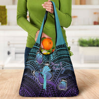 New Zealand Suicide Prevention Month Grocery Bag Maori Mauri Tu Mauri Ora Polynesian Pattern LT22 - Polynesian Pride