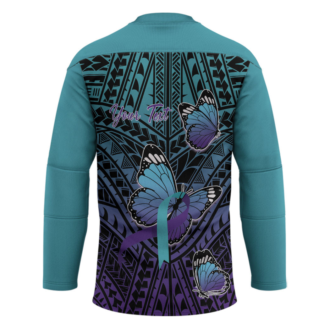 Personalised New Zealand Suicide Prevention Month Hockey Jersey Maori Mauri Tu Mauri Ora Polynesian Pattern LT22 - Polynesian Pride
