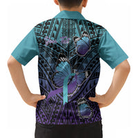 Personalised New Zealand Suicide Prevention Month Kid Hawaiian Shirt Maori Mauri Tu Mauri Ora Polynesian Pattern LT22 - Polynesian Pride