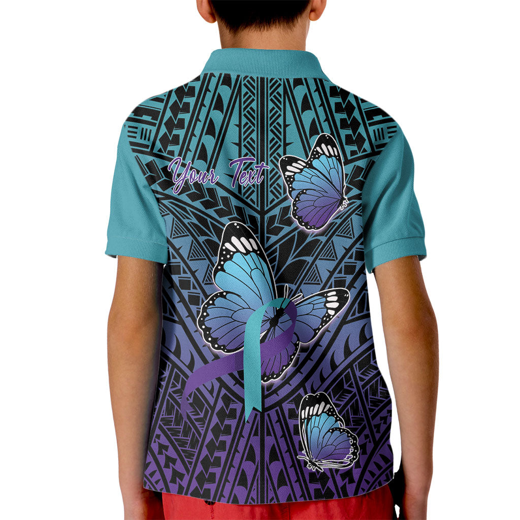 Personalised New Zealand Suicide Prevention Month Kid Polo Shirt Maori Mauri Tu Mauri Ora Polynesian Pattern LT22 - Polynesian Pride