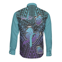 Personalised New Zealand Suicide Prevention Month Long Sleeve Button Shirt Maori Mauri Tu Mauri Ora Polynesian Pattern LT22 - Polynesian Pride