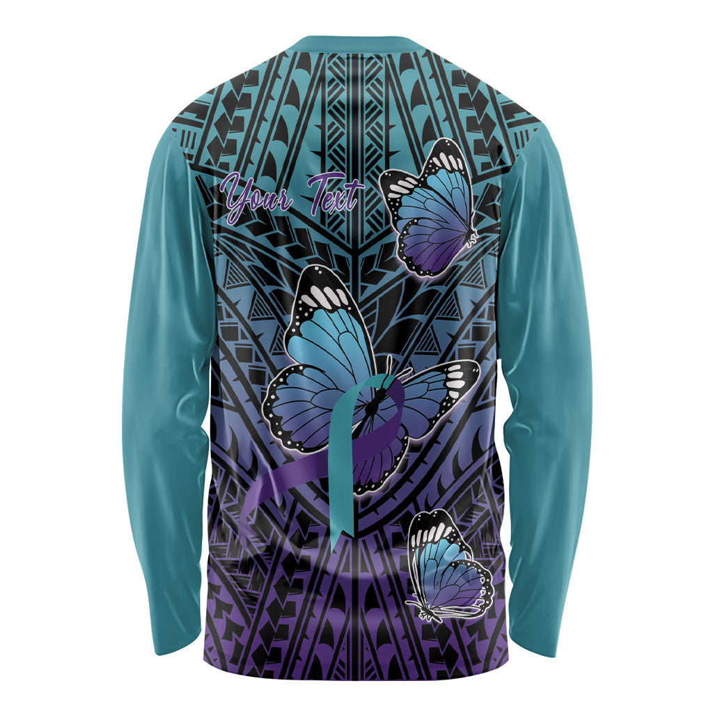 Personalised New Zealand Suicide Prevention Month Long Sleeve Shirt Maori Mauri Tu Mauri Ora Polynesian Pattern LT22 - Polynesian Pride