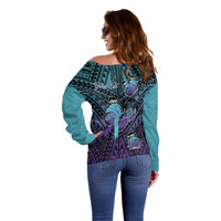 Personalised New Zealand Suicide Prevention Month Off Shoulder Sweater Maori Mauri Tu Mauri Ora Polynesian Pattern LT22 - Polynesian Pride