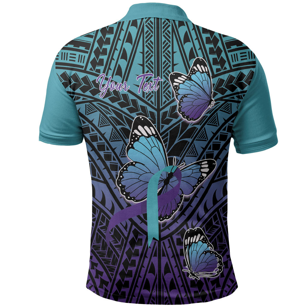 Personalised New Zealand Suicide Prevention Month Polo Shirt Maori Mauri Tu Mauri Ora Polynesian Pattern LT22 - Polynesian Pride