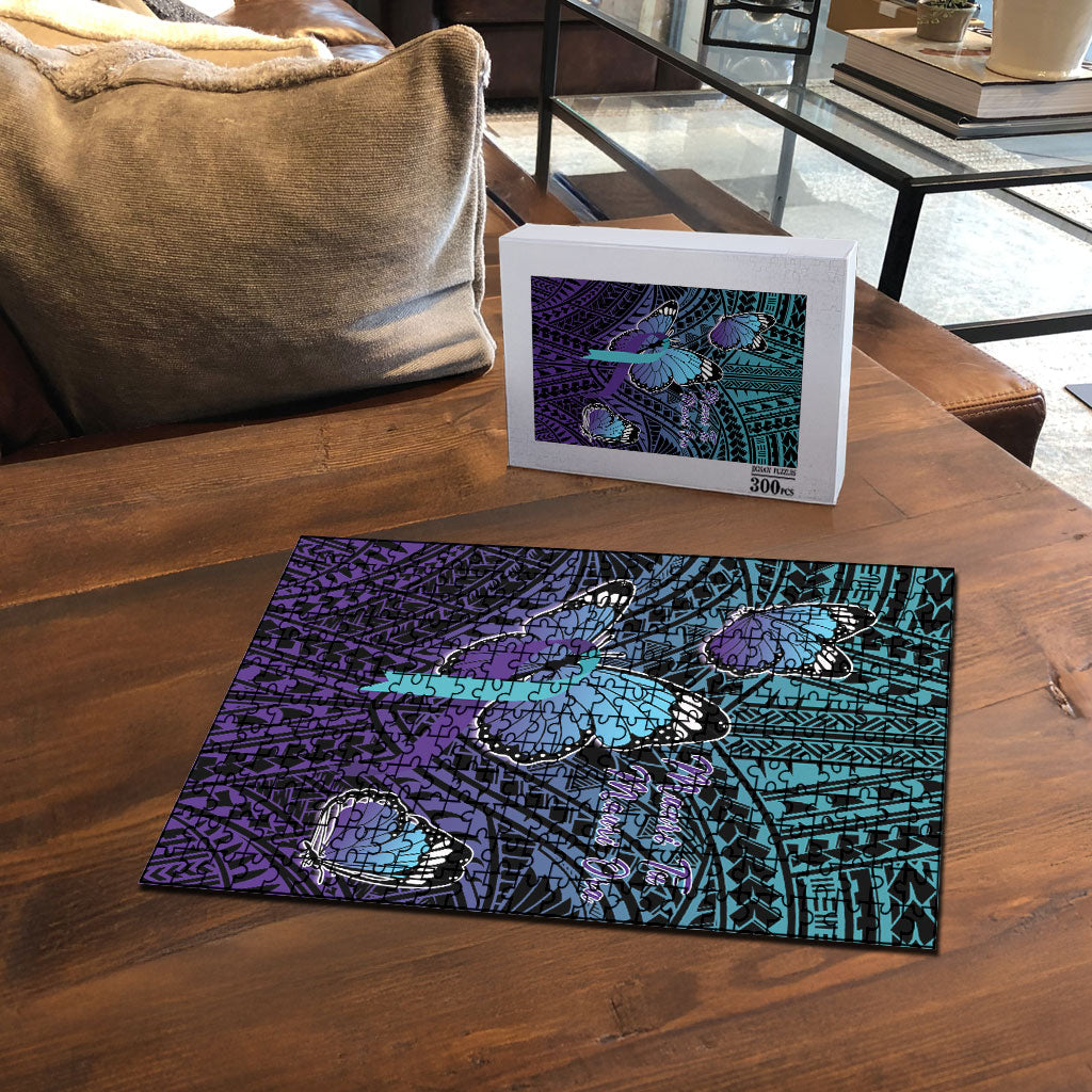 New Zealand Suicide Prevention Month Puzzle Maori Mauri Tu Mauri Ora Polynesian Pattern LT22 - Polynesian Pride