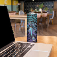 Personalised New Zealand Suicide Prevention Month Skinny Tumbler Maori Mauri Tu Mauri Ora Polynesian Pattern LT22 - Polynesian Pride