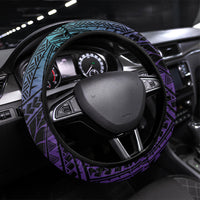 New Zealand Suicide Prevention Month Steering Wheel Cover Maori Mauri Tu Mauri Ora Polynesian Pattern LT22 Universal Fit Teal - Polynesian Pride