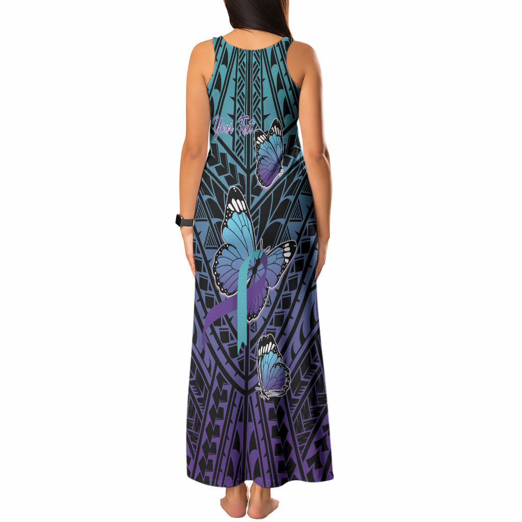 Personalised New Zealand Suicide Prevention Month Tank Maxi Dress Maori Mauri Tu Mauri Ora Polynesian Pattern LT22 - Polynesian Pride