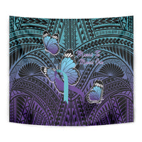 New Zealand Suicide Prevention Month Tapestry Maori Mauri Tu Mauri Ora Polynesian Pattern LT22 - Polynesian Pride