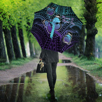 New Zealand Suicide Prevention Month Umbrella Maori Mauri Tu Mauri Ora Polynesian Pattern LT22 - Polynesian Pride