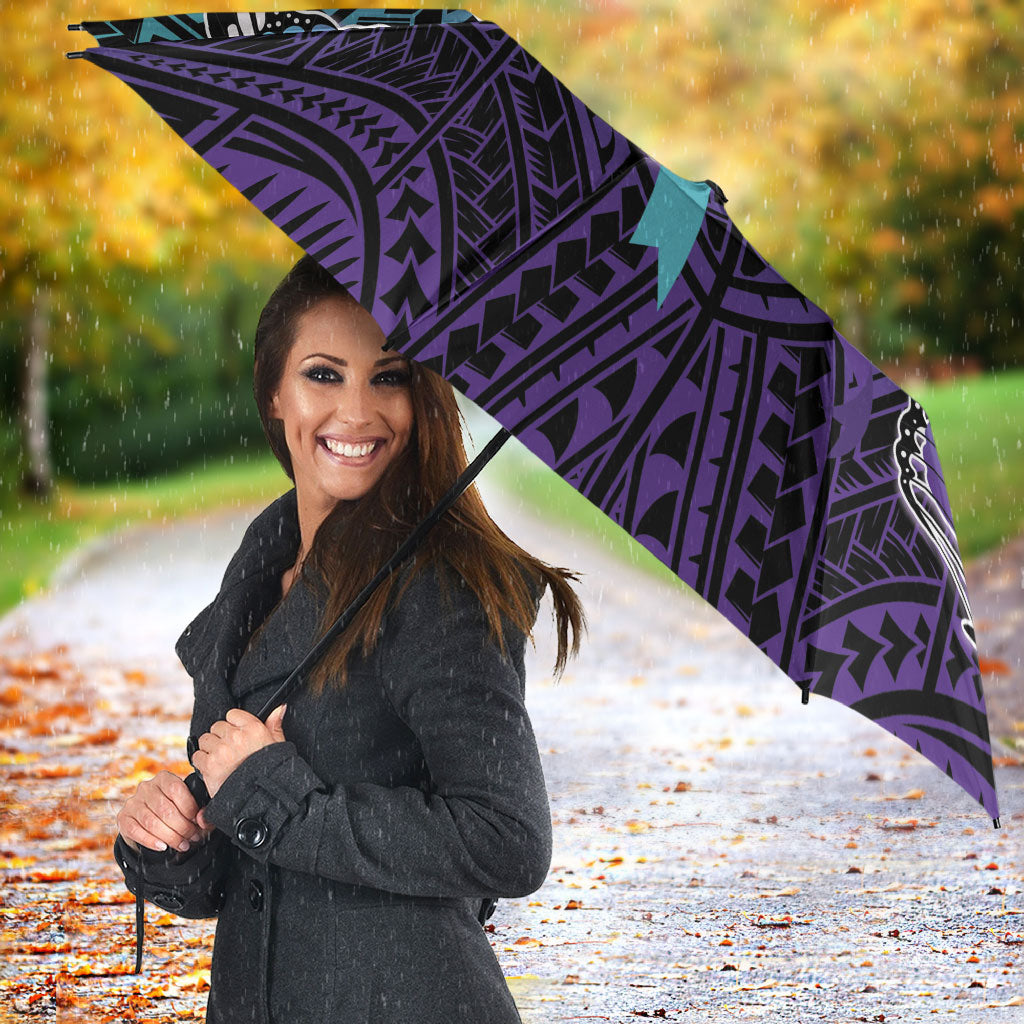 New Zealand Suicide Prevention Month Umbrella Maori Mauri Tu Mauri Ora Polynesian Pattern LT22 - Polynesian Pride
