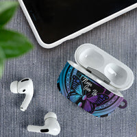 Polynesia Suicide Prevention Month AirPods Case Semicolon Butterfly Never Give Up Polynesian Pattern LT22 - Polynesian Pride