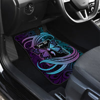 Personalised Polynesia Suicide Prevention Month Car Mats Semicolon Butterfly Never Give Up Polynesian Pattern LT22 - Polynesian Pride