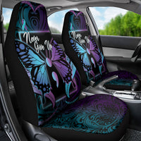 Polynesia Suicide Prevention Month Car Seat Cover Semicolon Butterfly Never Give Up Polynesian Pattern LT22 - Polynesian Pride