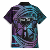 Personalised Polynesia Suicide Prevention Month Hawaiian Shirt Semicolon Butterfly Never Give Up Polynesian Pattern LT22 - Polynesian Pride